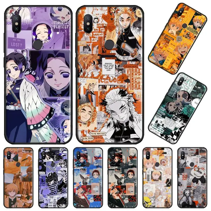 Чехол для телефона Manga girl boy Kimetsu no Yaiba из ТПУ черного цвета Xiaomi Redmi 4x5 plus 6A 7 7A 8 mi8 8lite 9