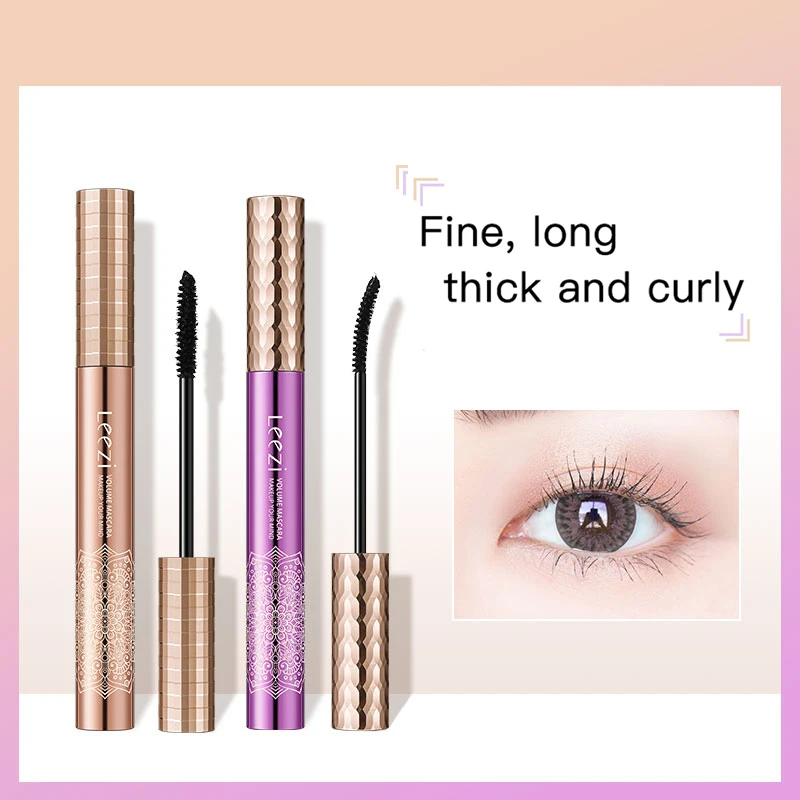 

LEEZI 3D Mascara Lengthening Black Lash Eyelash Extension Eye Lashes Brush Beauty Makeup Long-wearing Gold Color Mascara