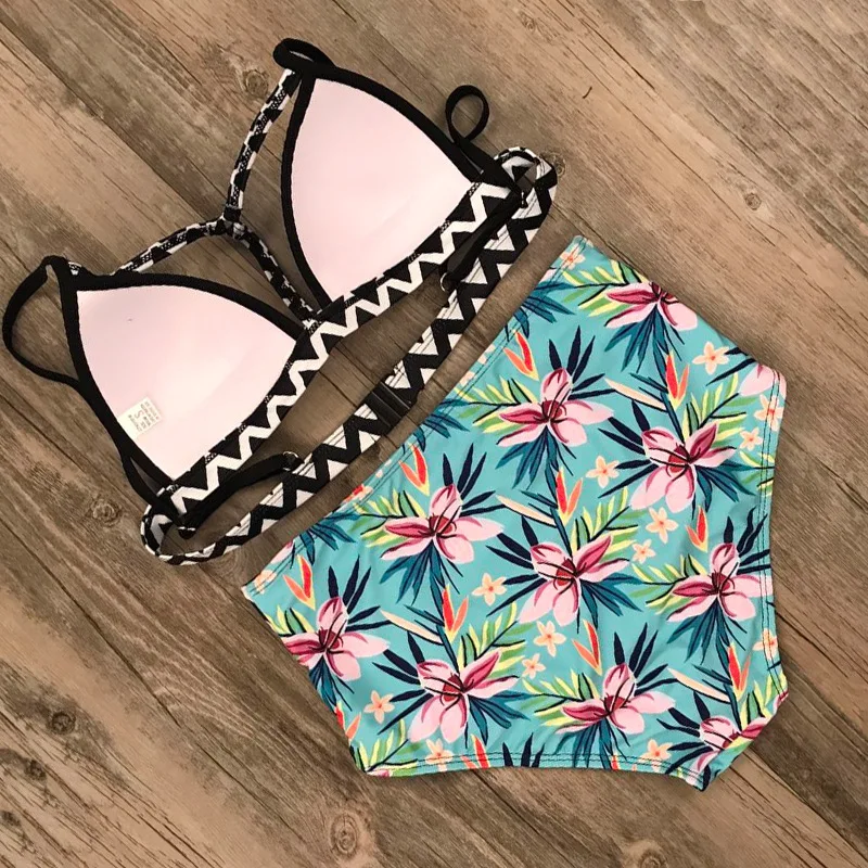 2020 новый сексуальный Для женщин купальный костюм из двух частей бикини Цветочный