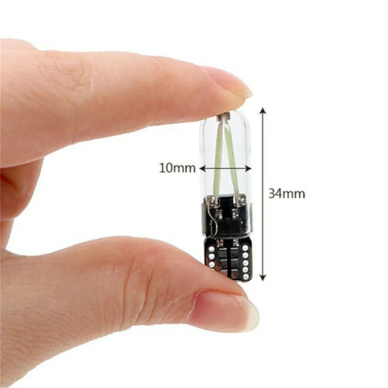 

10 pcs T10 194 168 W5W COB LED CANBUS Silica Bright Glass License Light Bulbs