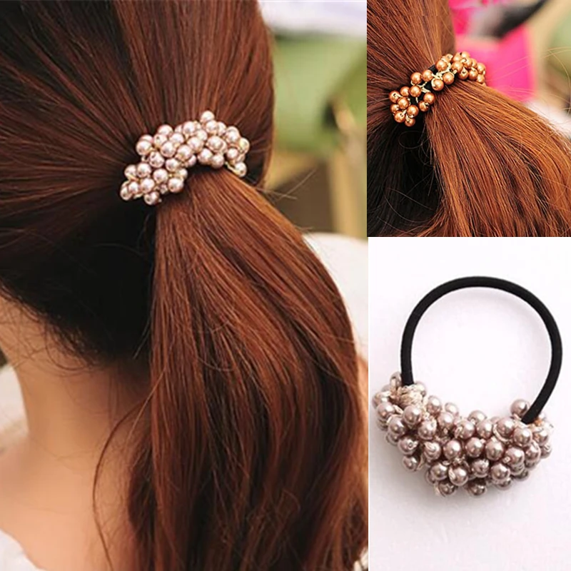 Резинка для волос с бусинами и жемчугом резинка волос| |