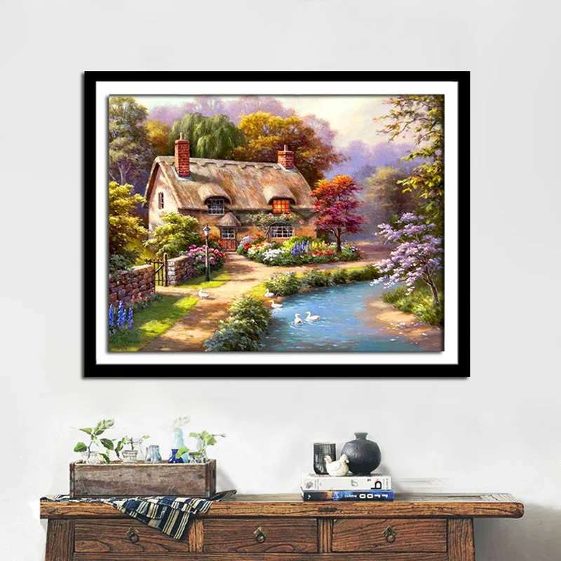 

2020 Misuhui Cross Stitch Embroidery Photo Customized Landscape Inlay 5D Diamond Painting Mosaic Sticker Handmade Product
