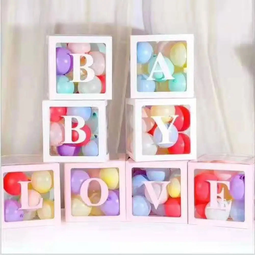 Прозрачные подарочные коробки с буквенным A-Z для детей на день рождения Детские