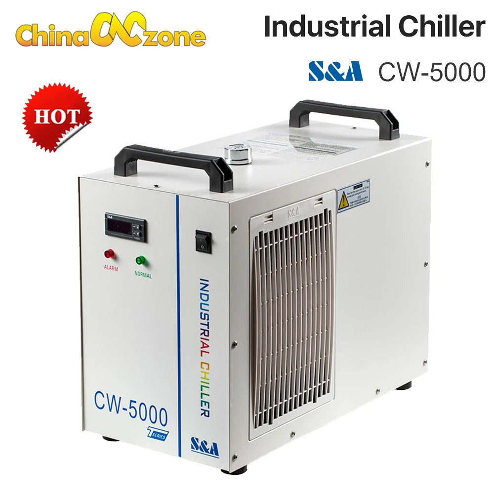 

Охладитель воды Indrustry S & A CW5000 для лазерной трубки 100 Вт/130 Вт/150 Вт, машина для лазерной резки, европейские запасы