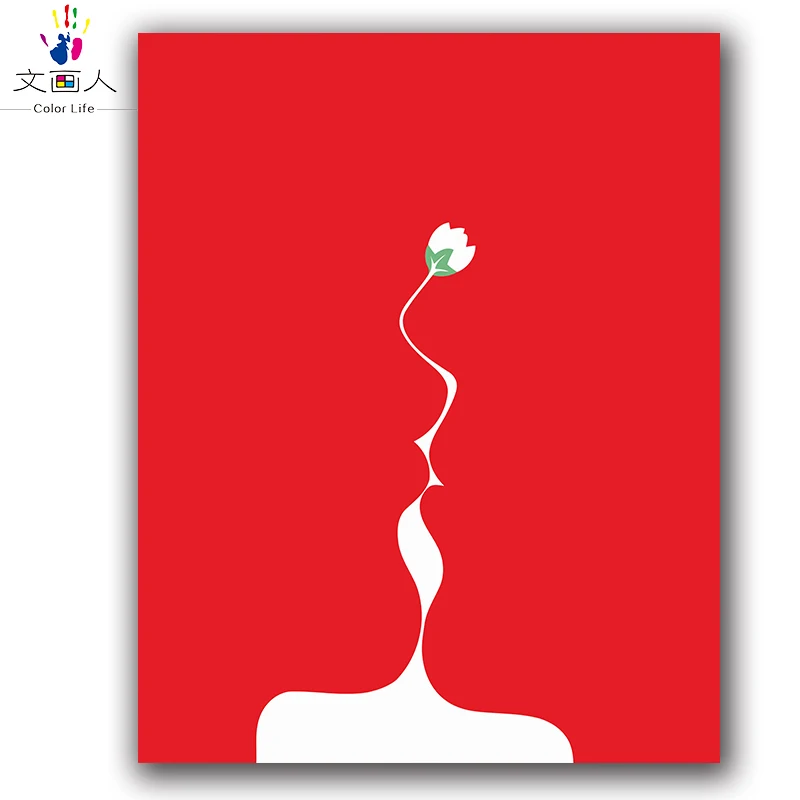 Красный фон цветок йога картина diy цифровая маслом по номерам Цветок жизни с