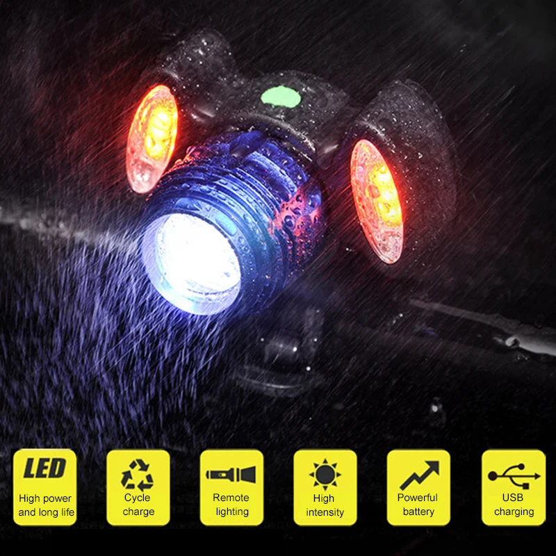 4 режима Велосипедная передняя фара Зарядное устройство USB Для велосипеда