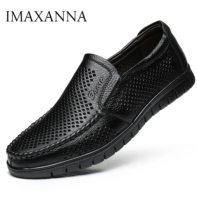 Туфли IMAXANNA мужские из натуральной кожи сандалии без застежки дышащие лоферы