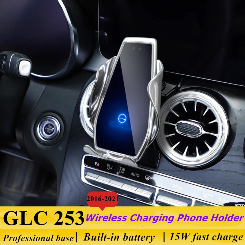 

For Mercedes Benz GLC X253 2016-2021 Car Phone Holder Air Vent Wireless Charger 360 Navigation Bracket GPS Support