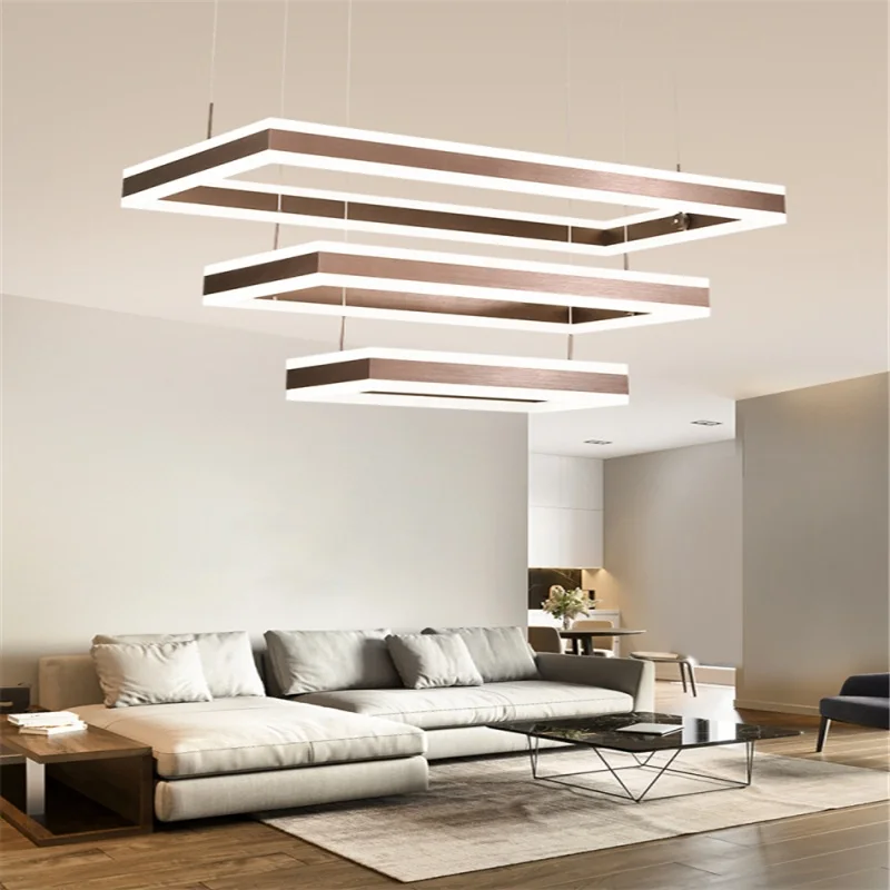 

Rectangle up&down LED chandelier Living room dining room bedroom study light Coffee shop restaurant clothing store chandelier