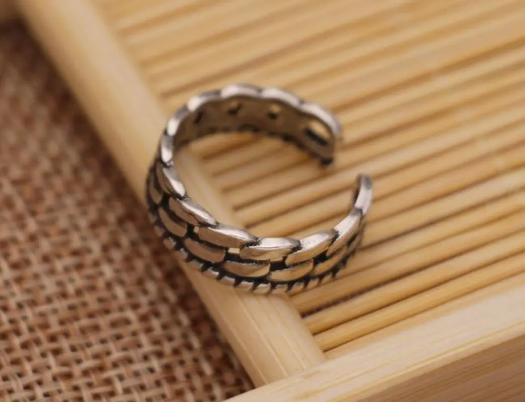 Женское Винтажное кольцо серебряные ювелирные украшения бусины-цепочки