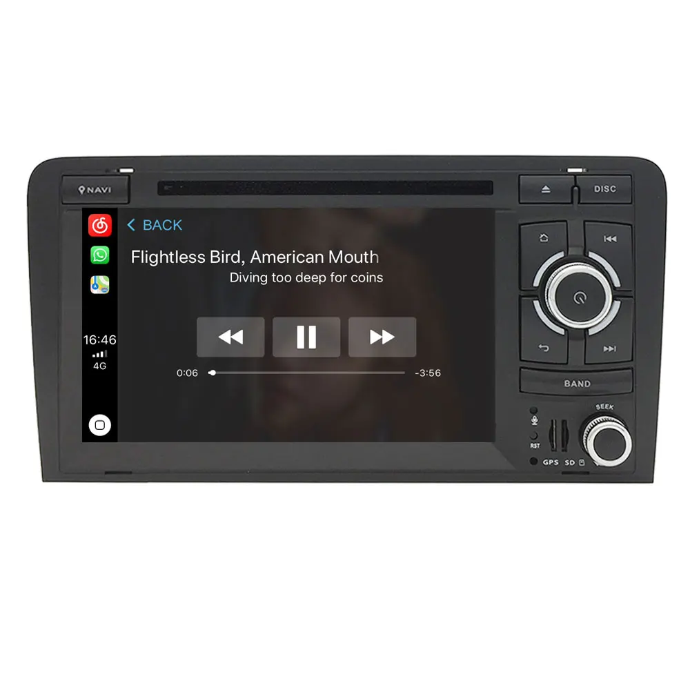 Android 9,0 Авторадио встроенный CarPlay gps навигация совместима с для Audi A3 8P S3 2003-2011 RS3 автомобильный стереоплеер головное устройство