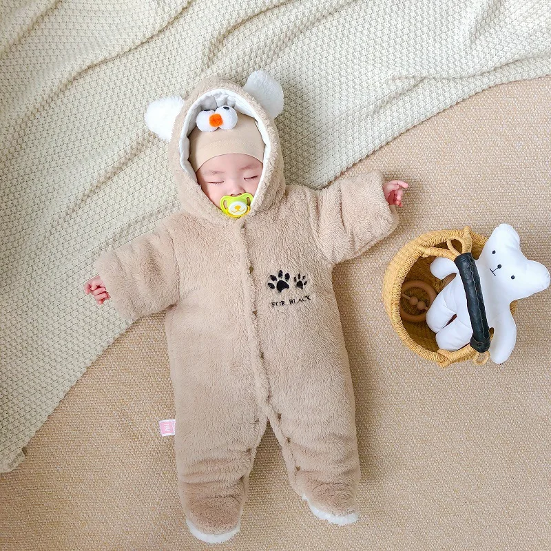 

Warm Newborn Baby Clothes Winter Baby Rompers Wool Baby Boys Clothes For Girls Jumpsuit Unisex Clothes Overalls 0 3 6 24 Month