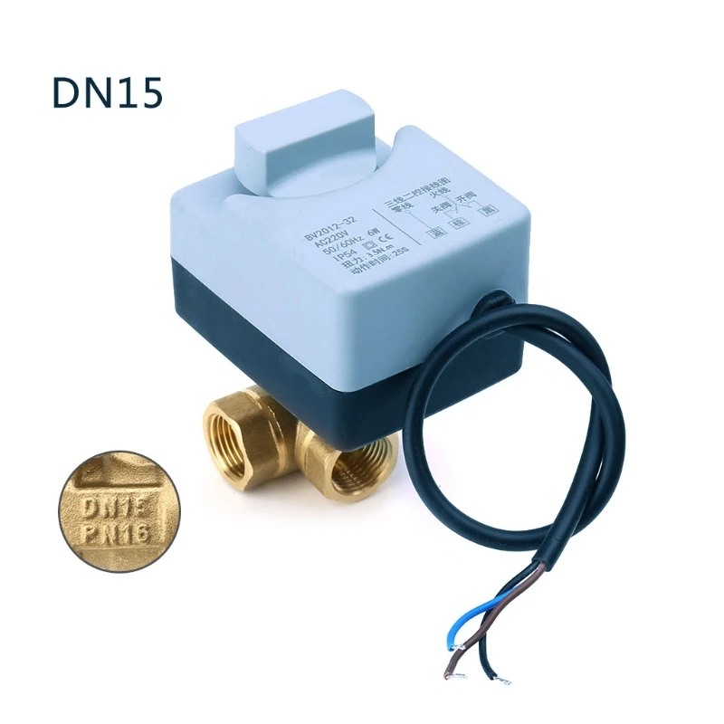 Трехпроводный Электрический моторизованный шаровой клапан AC220V два управления