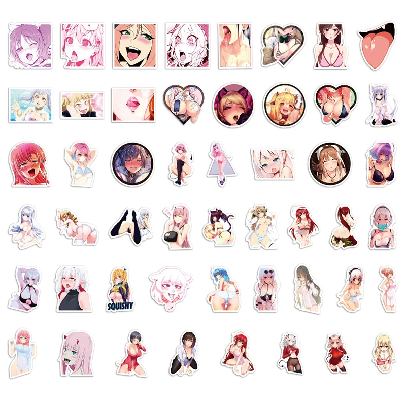 

50Pcs Japanese Black And White Pretty Girl Sticker For Suitcase Refrigerator Diary Cosplay Graffiti Children Sticker