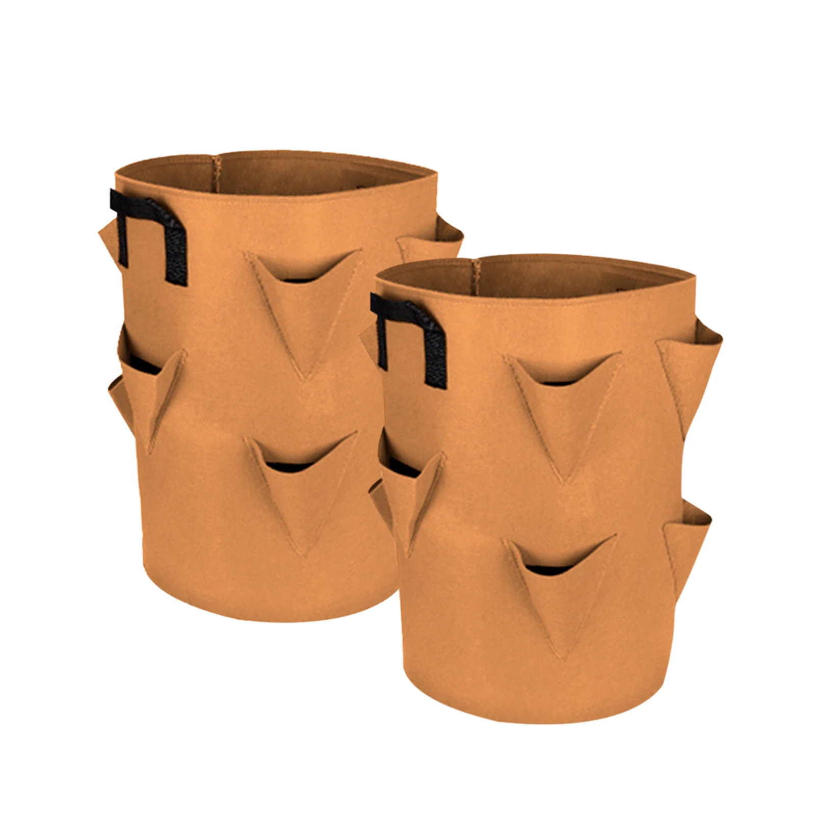 

2pcs Strawberry Planting Bag Pot Bonsai With Handles Growing Pouch Patio Garden Vegetable Flower Portable Container Potato