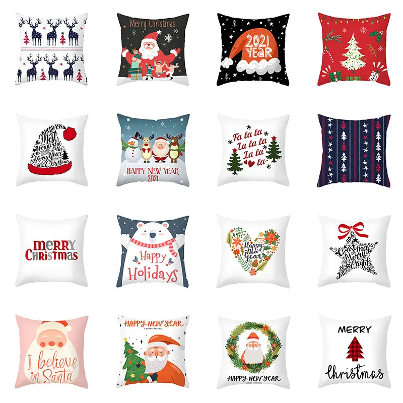 

Cartoon Christmas Series Pillow Short Plush Pillowcase Elk Pillow Pillow Covers Decorative Pillow Case Christmas Pillow