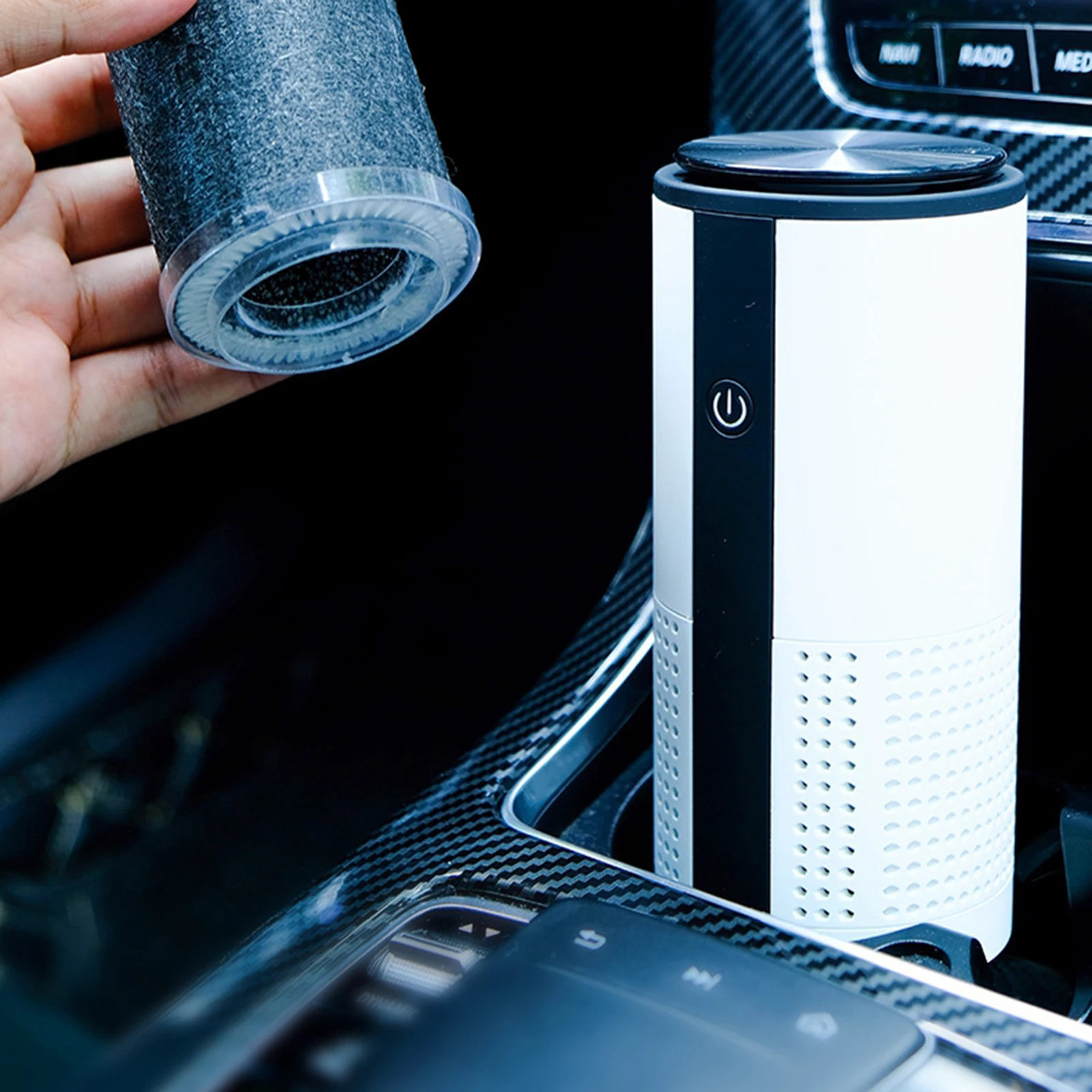 

Mini Negative Ion Air Purifier Air Fresher Odor Remover Eliminates Dust for Home Bedroom Low Noise 200MAH USB Charging