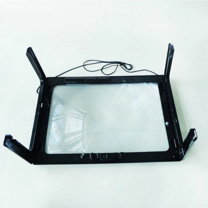 Экранная лупа со светодиодной подсветкой 4 увеличительные очки на всю страницу 3x