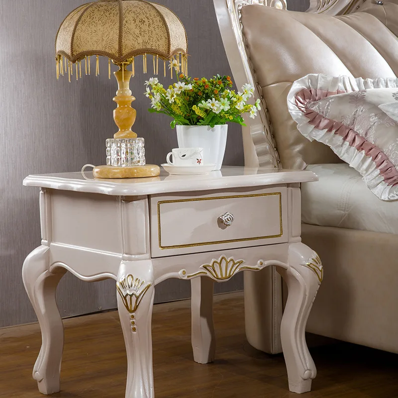 Современный европейский твердой древесины кровать 2 человек модная кожаная