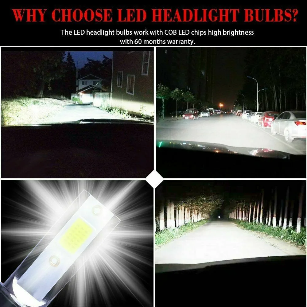 Пара, автомобильные фары H7, 200 Вт, 6000 лм