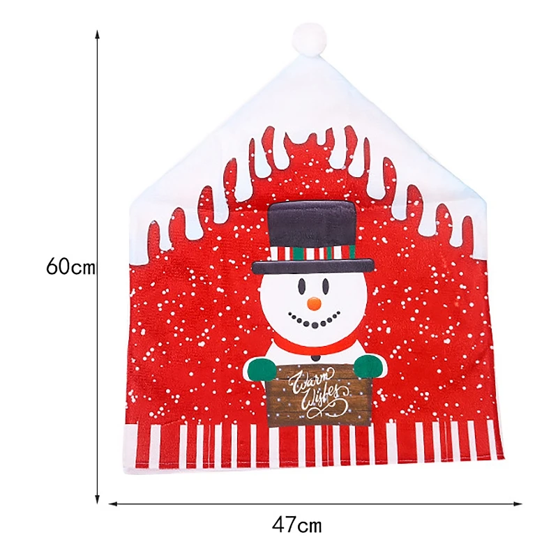 

3 Pcs Christmas Chair Covers Santa Claus Elk Snowman Hat Chair Covers for Christmas Holiday Festive Decor