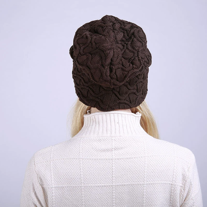 Зимние шапки для женщин вязаная шапка в стиле хип-хоп женская теплая громоздкая