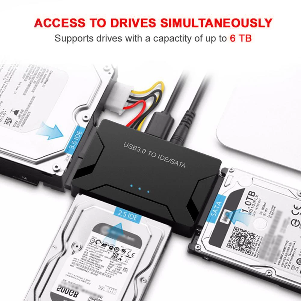 

USB 3.0 To SATA IDE ATA Computer Accessories Data Adapter 3 In 1 For PC Laptop 2.5/3.5 HDD Hard Disk Driver With Power Computer