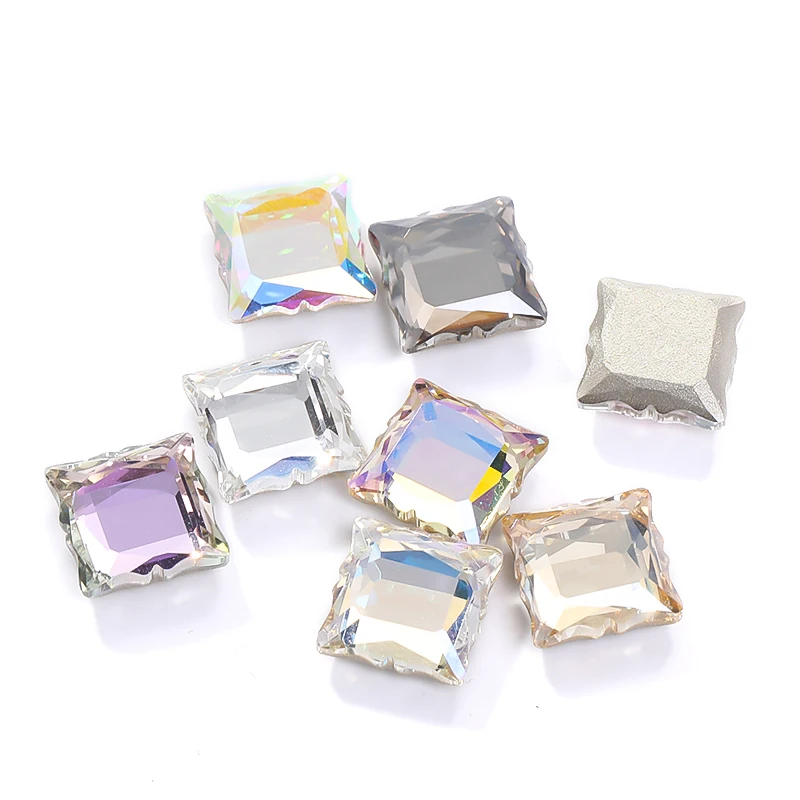 

XiChuan New 8mm 10pcs Square Flatback Crystal Nail Art Rhinestones Flatback Glass Strass Decoration Perfect For Nail Accessories