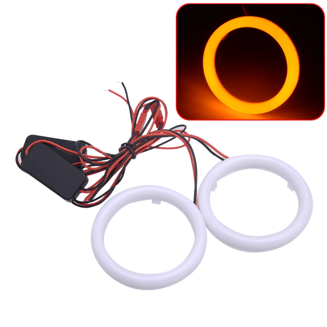 

1 пара 80 мм Светодиодные хлопковые ангельские глазки кольцо гало дневные ходовые огни сигнал поворота фара ближнего света головсветильник ...