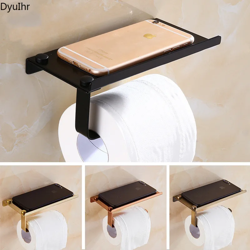 

Toilet paper holder kitchen bathroom place mobile phone tissue holder stainless steel roll paper box holder free punch DyuIhr