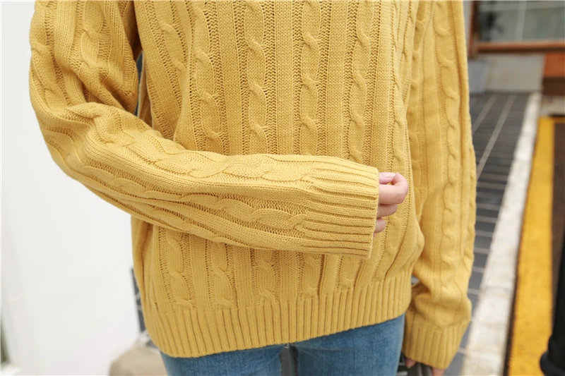 

2020 Autumn Korean Twisted Knitted Women Sweaters Pullovers Long Sleeve O-neck Casual Fashion Solid Female Tops Sweaters Femme