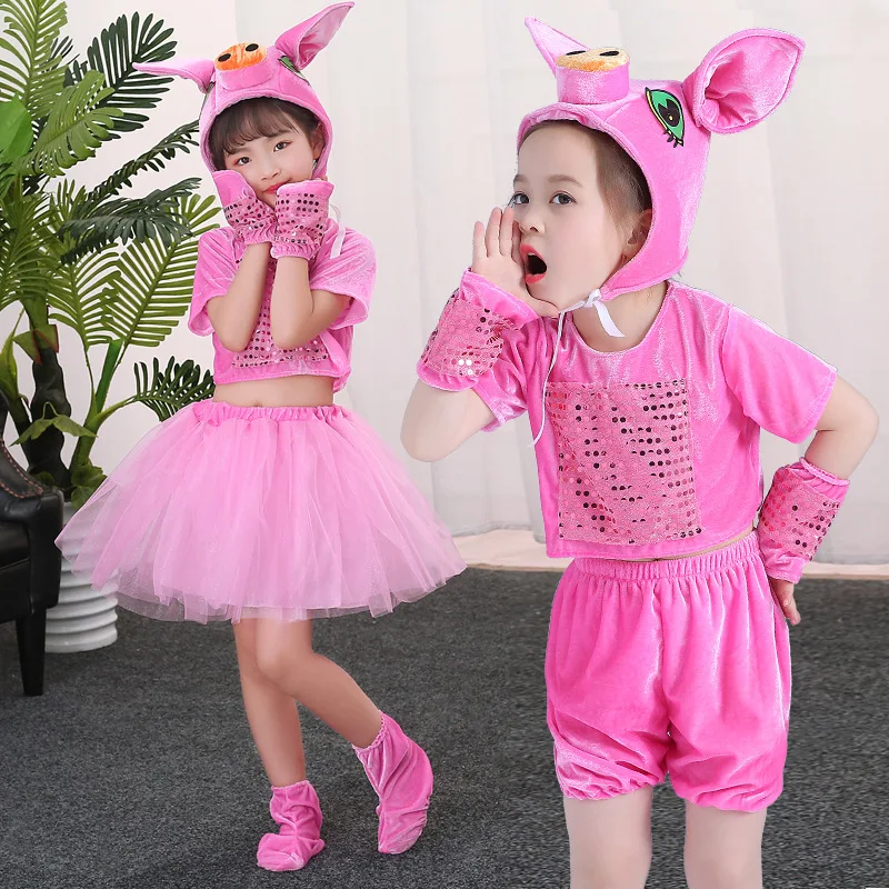 

Halloween Christmas New Year's Day Spring Festival Children's Performance Dress Dance Dress Happy Pig Rabbit Animal Dress Separa