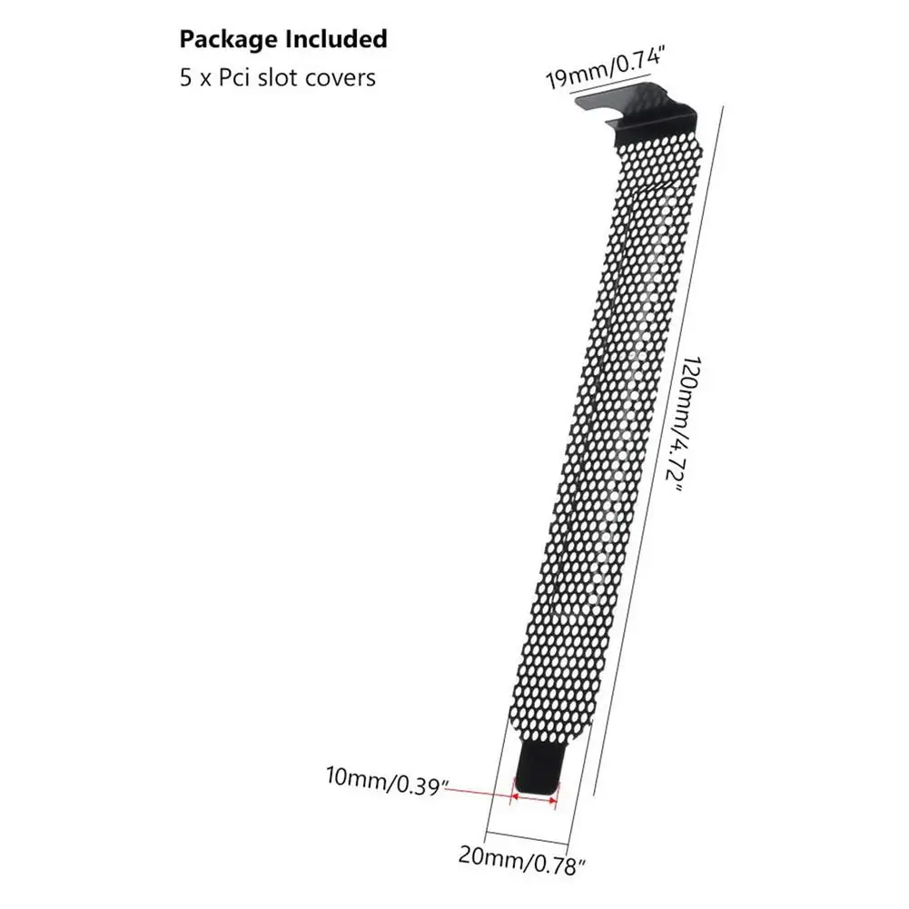 

Black PCI Slot Covers Metal Dust Filter Blanking Plate With Screw Drop Shipping