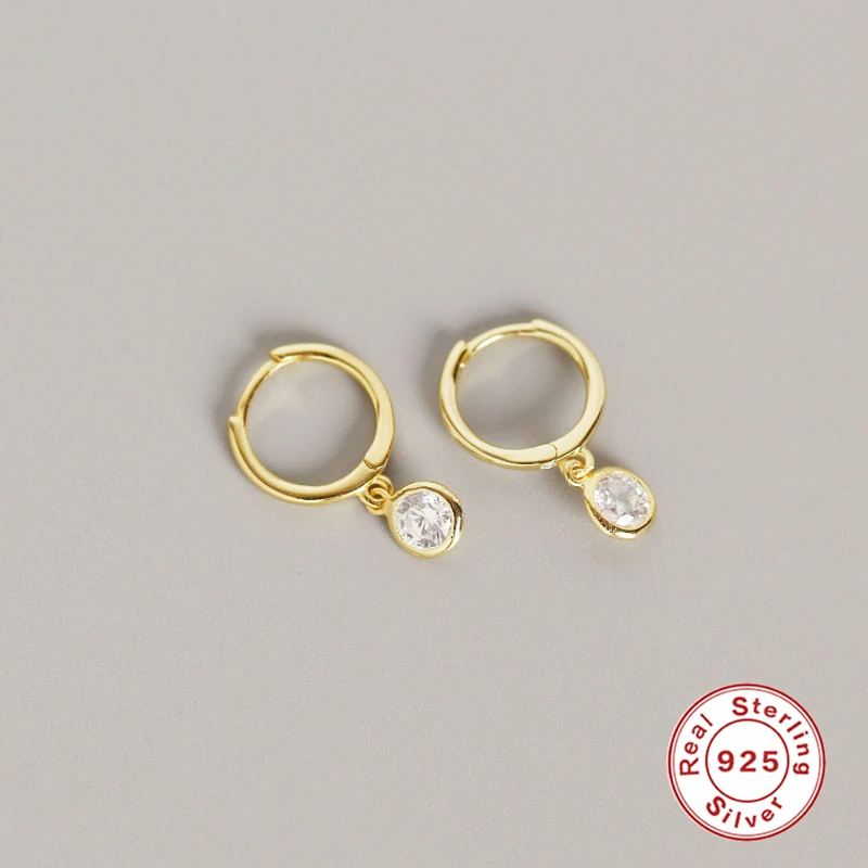 Серьги из настоящего серебра 925 пробы для женщин свадебные золотые маленькие