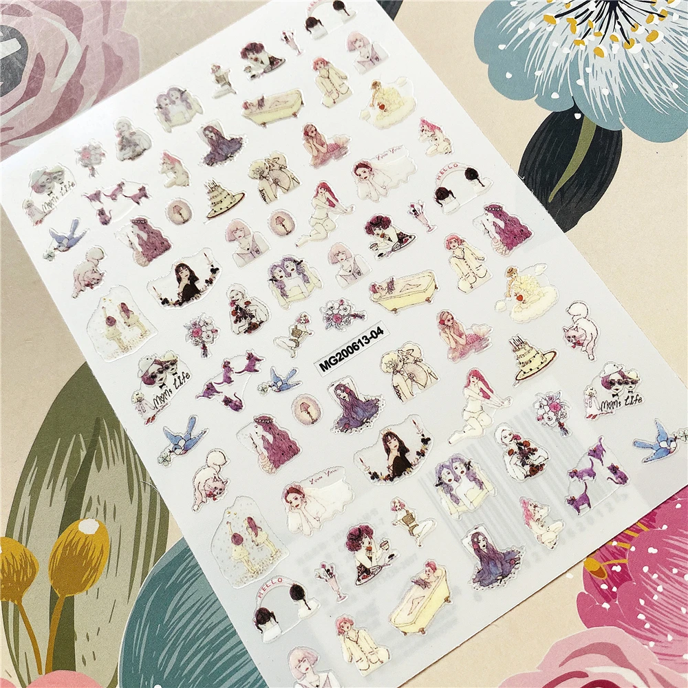 

MG200613-04-05 DIY woman together 3D Back glue Nail decal Nail sticker Nail decoration Nail art Nail ornament