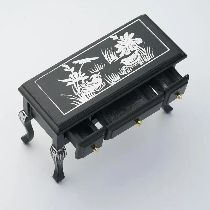 

Fidget Toys Mini Wooden Dressing Table Model Dollhouse Miniature Dressing Model Simulation House Accessories Mini Table Furni