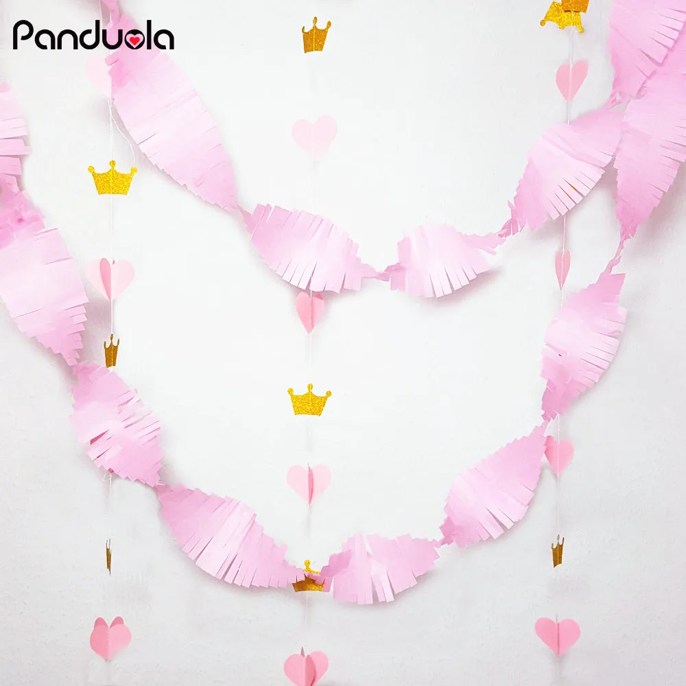 22 шт./лот 2 м розовое золото блестящая бумага в форме сердца гирлянда баннер для