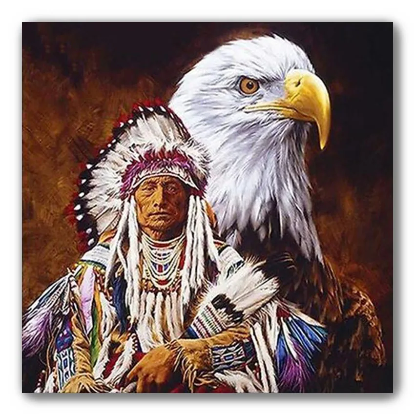 Алмазная вышивка с индийским орлом алмазная живопись лысовые Орлы сделай сам |