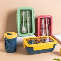 11001400ml portable pp material lunch box with soup cup food storage container school office microwave box lunch dinnerware bag