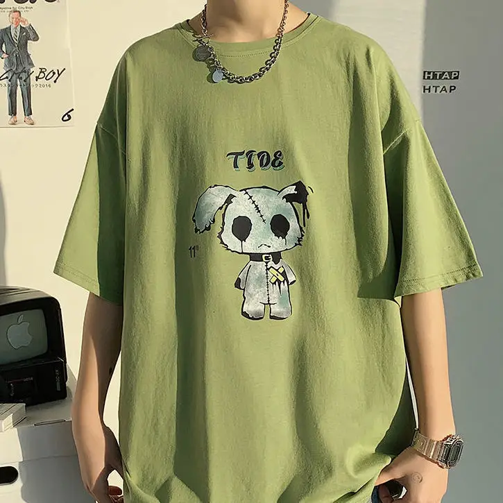 

Funny Eyes Cartoon Tee Shirt Men Japan Anime Fashion T Shirt Casual Loose Tops Male Hip Hop Harajuku T-Shirts