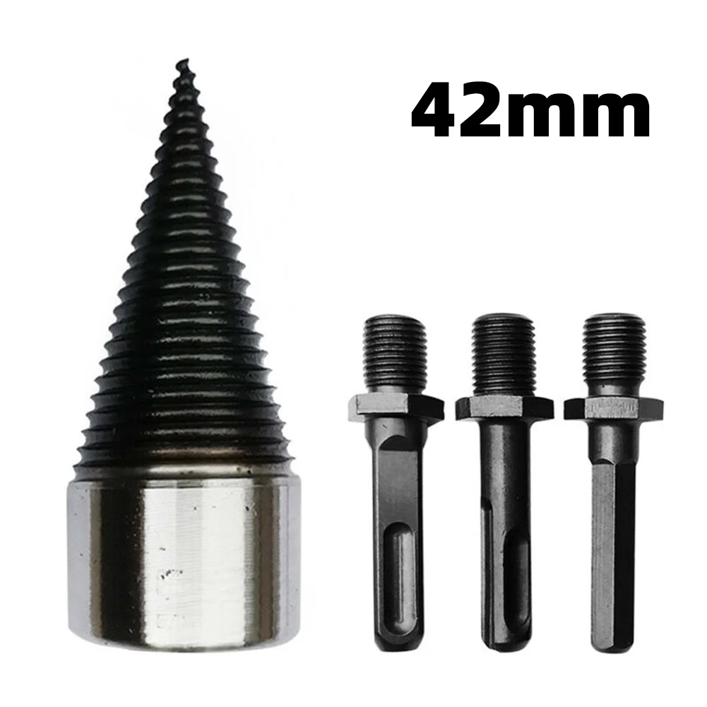 

Splitter Firewood Drill Bit Screw Cone Wood Carbon Steel 42mm With Handle