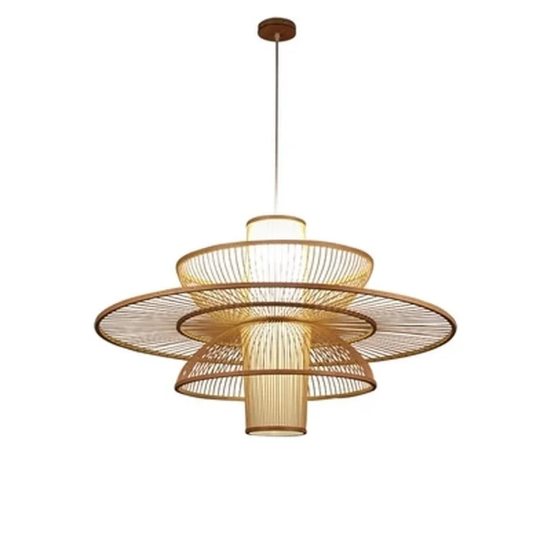Бамбуковый Плетеный ротанговый абажур подвесной светильник Азиатский японский