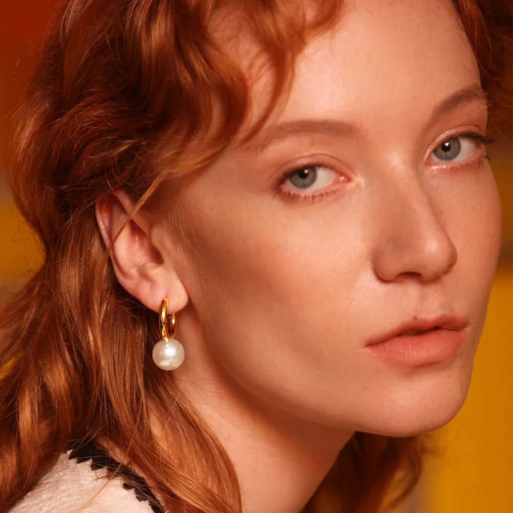 

Enfashion Big Pearl Drop Earrings For Women Gold Color Circle Earings 2020 Fashion Jewelry Jewellery Doucle D'oreille EF181080