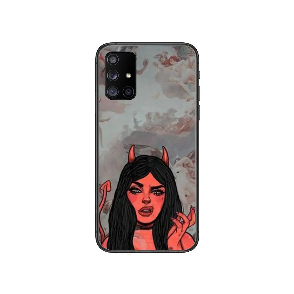 

Sexy woman girl with smoky eyes Phone Case Hull For Samsung Galaxy A 50 51 20 71 70 40 30 10 80 E 5G S Black Shell Art Cell Cov