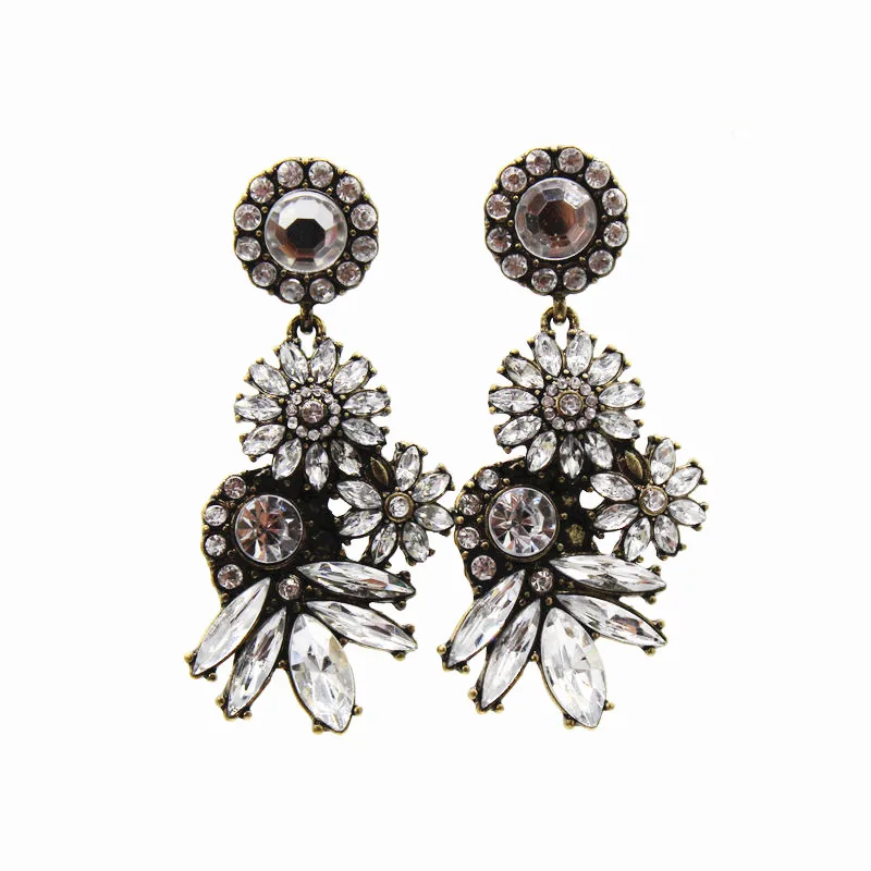 Большие серьги в Ретро этническом стиле с кристаллами модные | Украшения и