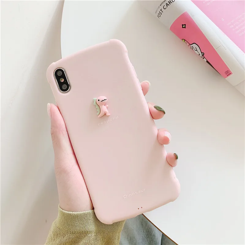 Kuutti Cute Brief Protective Silicone Dinosaur Phone Case for iPhone 6 6s 7 8 Plus X XR XS Max Covers iphone x case |