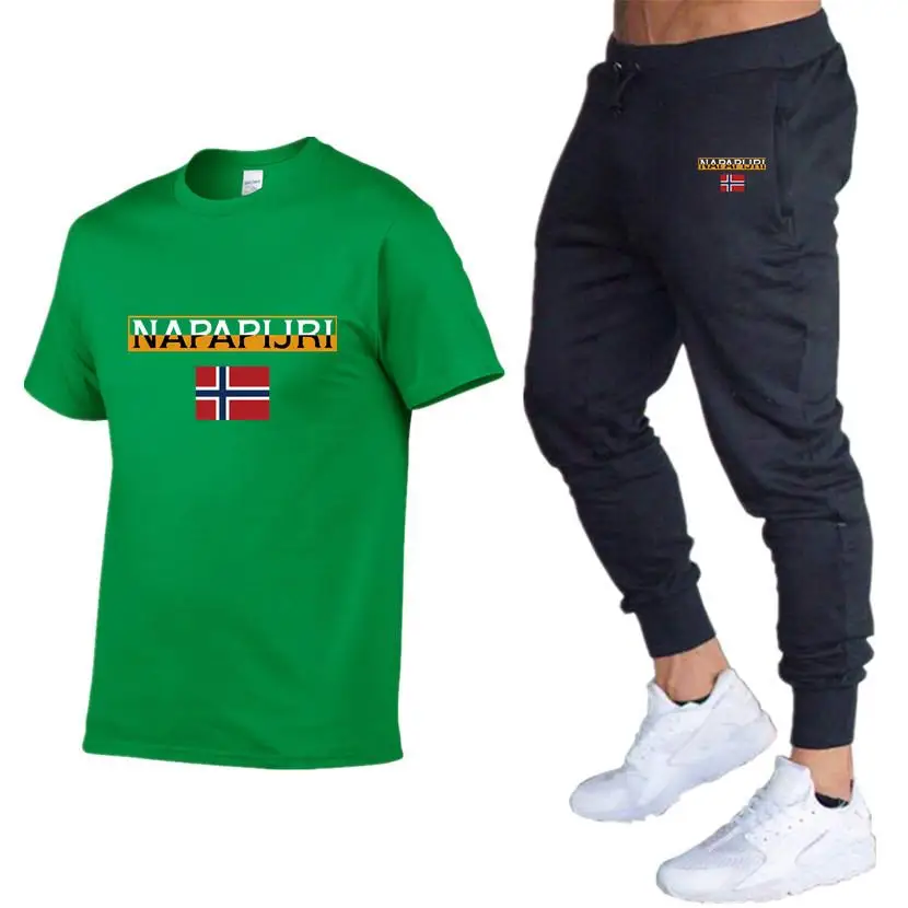 

Men's Sets Hip Hop Clothes Streetwear Spring Summer Outfit Male T-Shirt + Pants Two Pieces Fashion Set Casual Pullover Plus Size