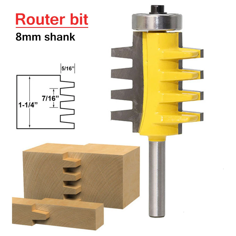 8 мм хвостовик рельс Реверсивный палец шарнир клей маршрутизатор бит конус тенон
