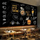 Настенная 3D Бумага для кухни в западном стиле с изображением гамбургеров, картофеля фри, куриных ножек, ресторана, закуски, бара, промышленный декор, Настенная 3D Бумага