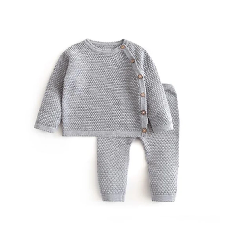 Baby Pajamas Autumn Winter Baby Girl Clothing Long Sleeve Tops + Pants Outfits Solid Newborn Warm Clothes Casual Baby Boy Sets